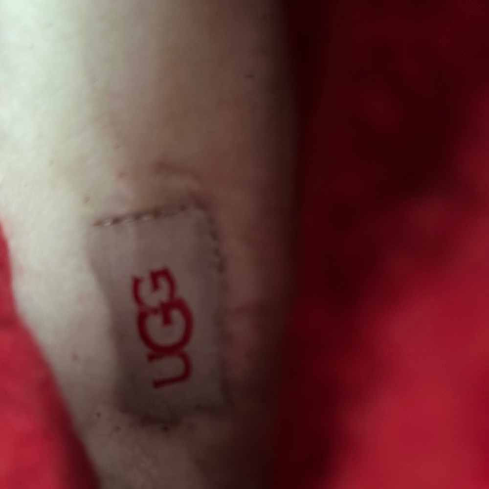 UGG Red Moccasin Shoes Plush Lining - Picture 13 of 13